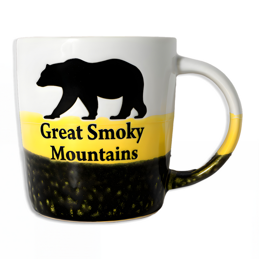 Tri-Color Stoneware Bear Mug 14 Oz