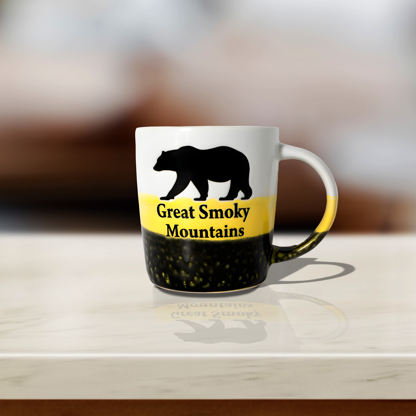 Tri-Color Stoneware Bear Mug 14 Oz