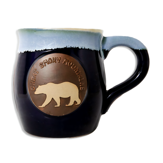 Black Ceramic Bear Mug "Great Smoky Mountains" 20 Oz