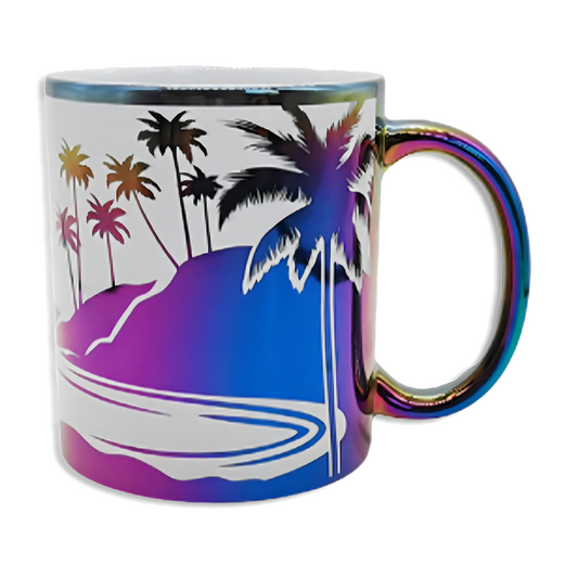 Rainbow Metallic Beach Mug 12 Oz