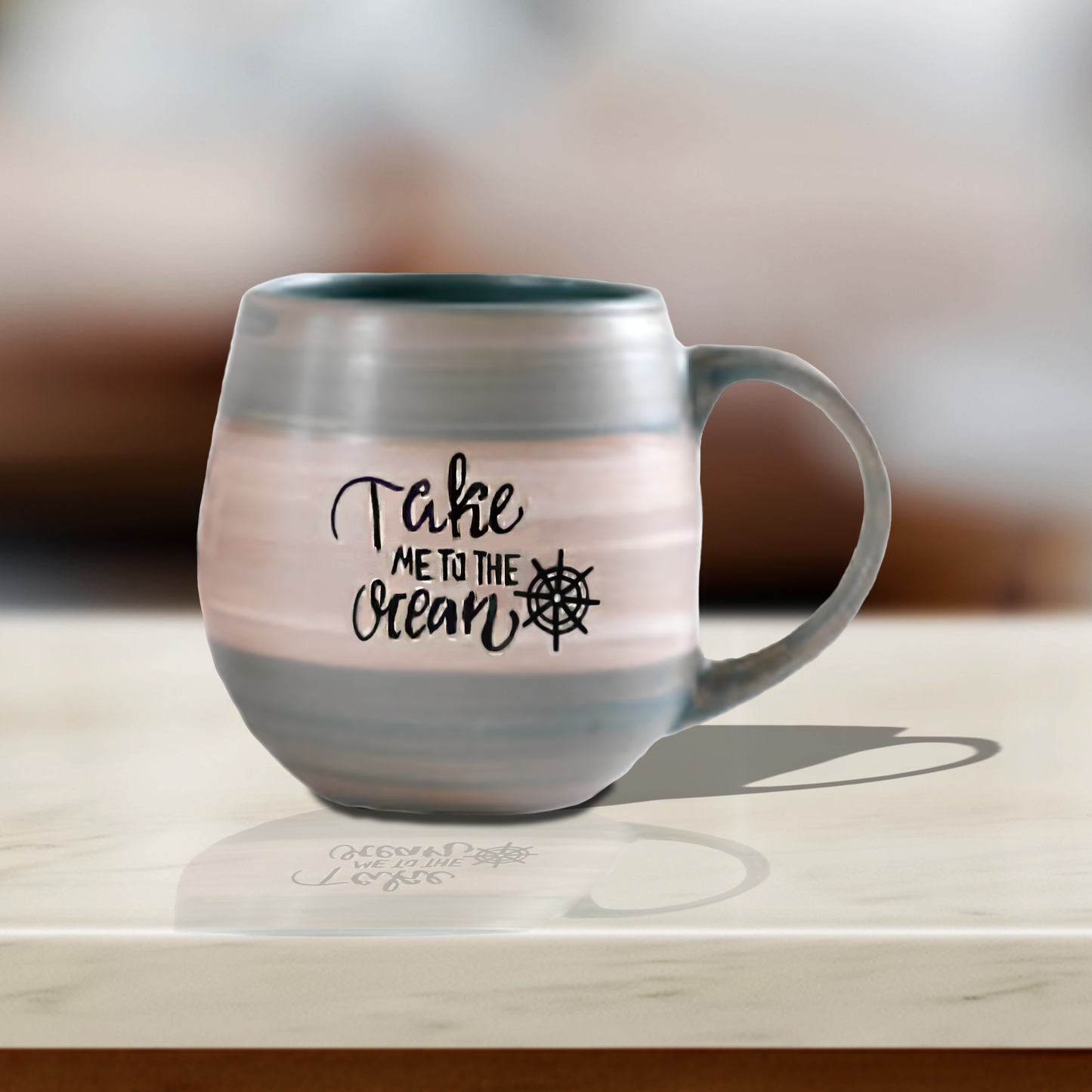 Engraved Ceramic Mug "Take Me To The Ocean" 20 Oz