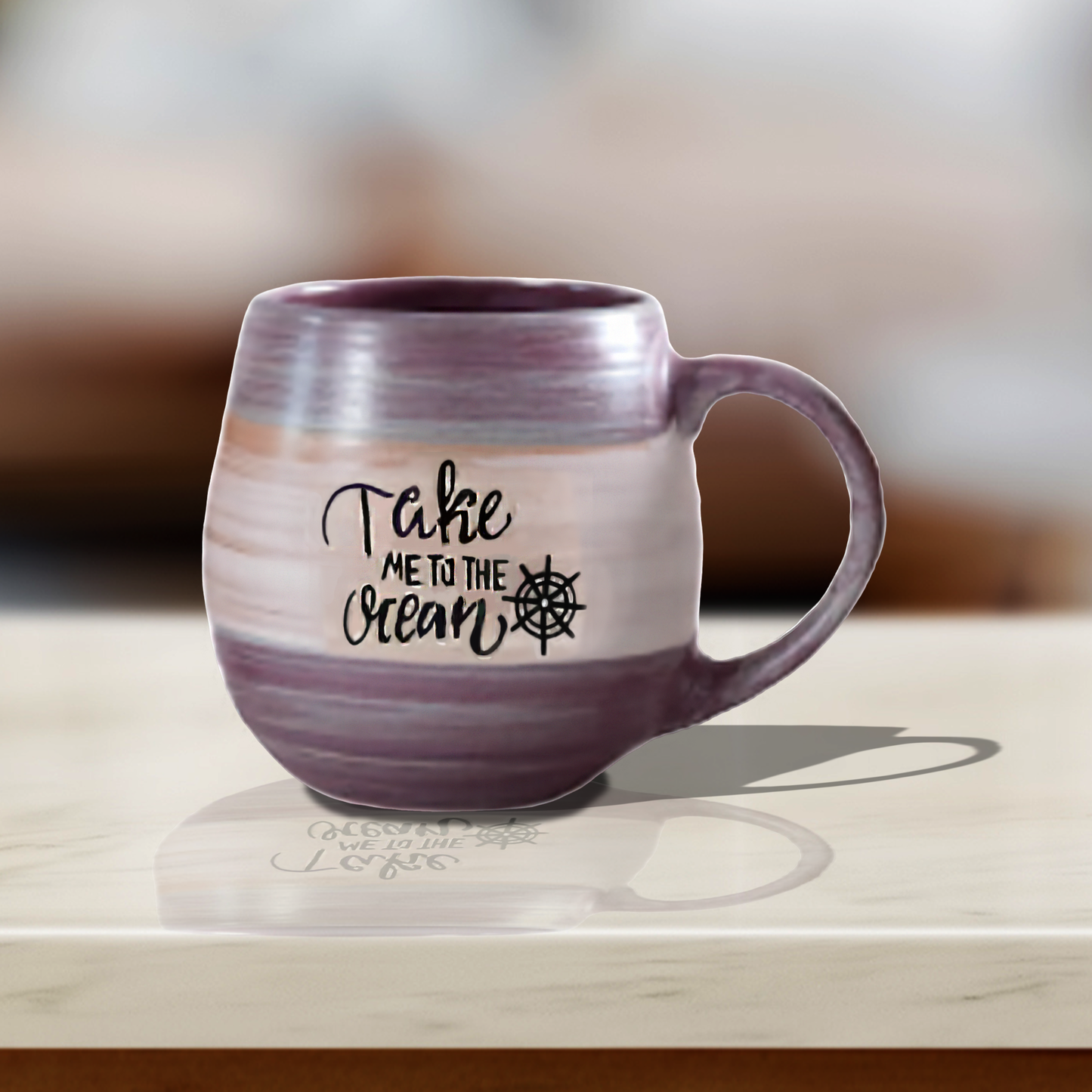 Engraved Ceramic Mug "Take Me To The Ocean" 20 Oz