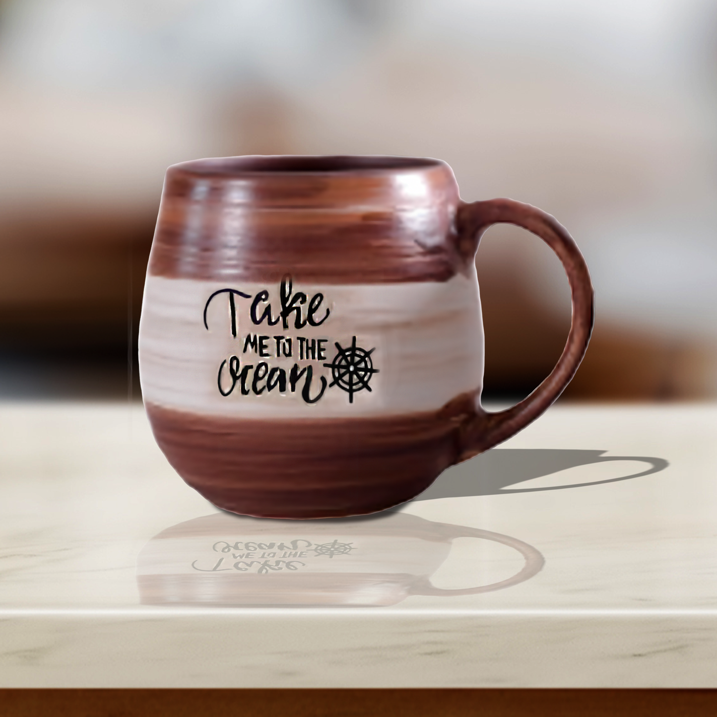 Engraved Ceramic Mug "Take Me To The Ocean" 20 Oz