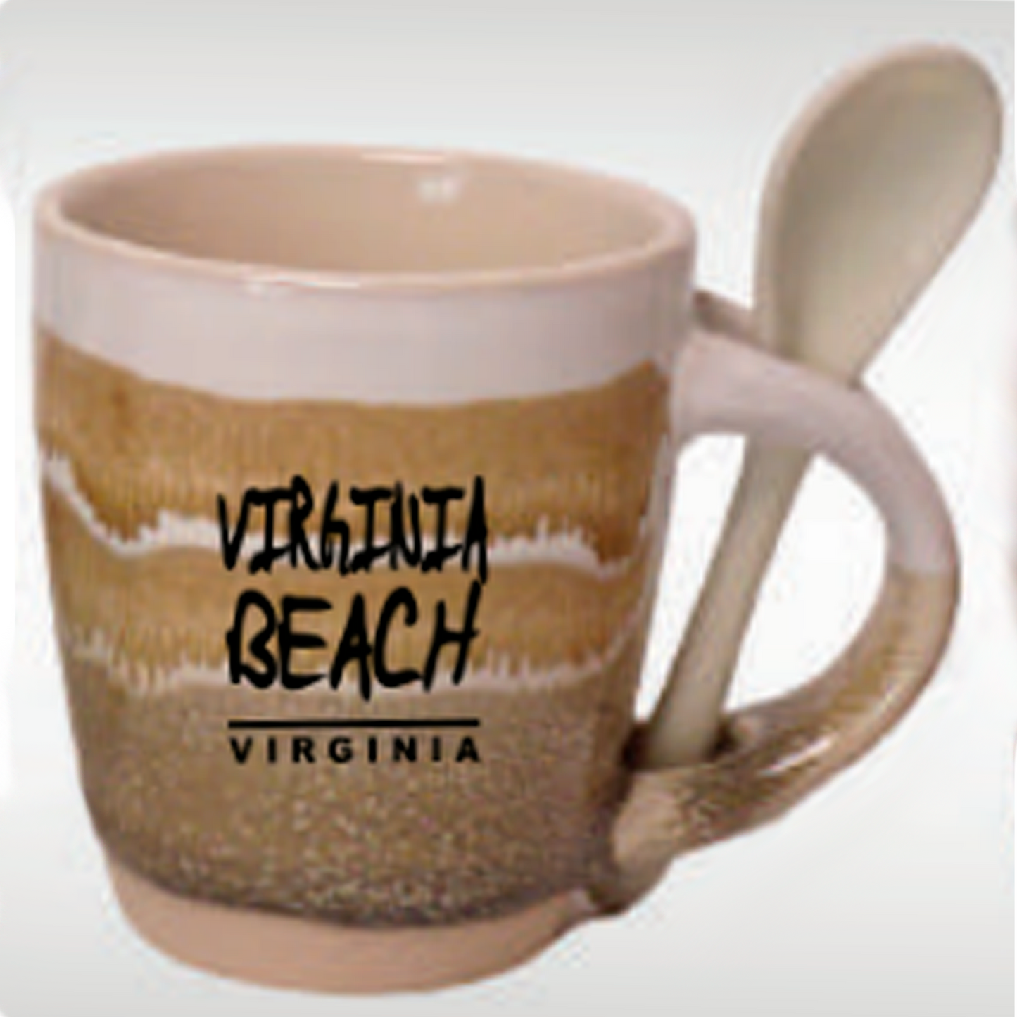 Reactive Glazed Mug with Spoon "Virginia Beach"  17-22 Oz