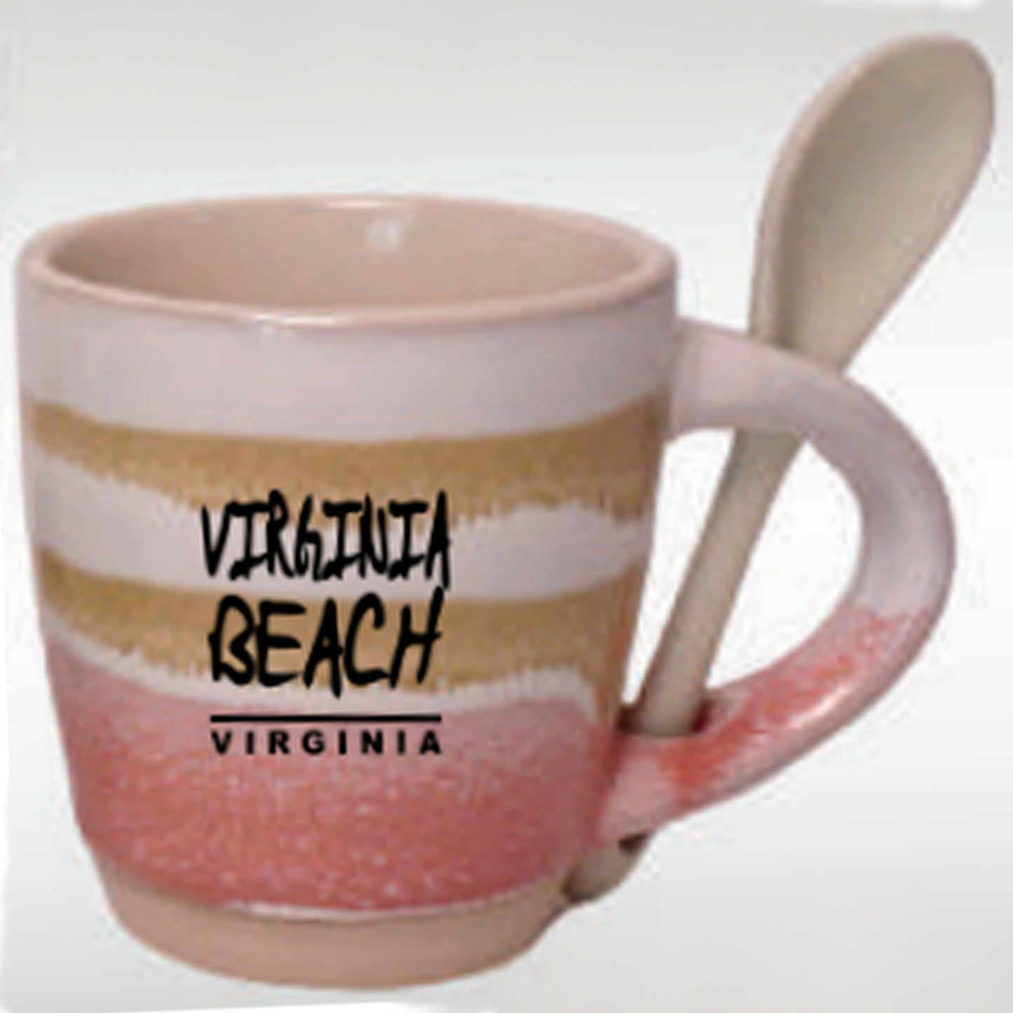 Reactive Glazed Mug with Spoon "Virginia Beach"  17-22 Oz