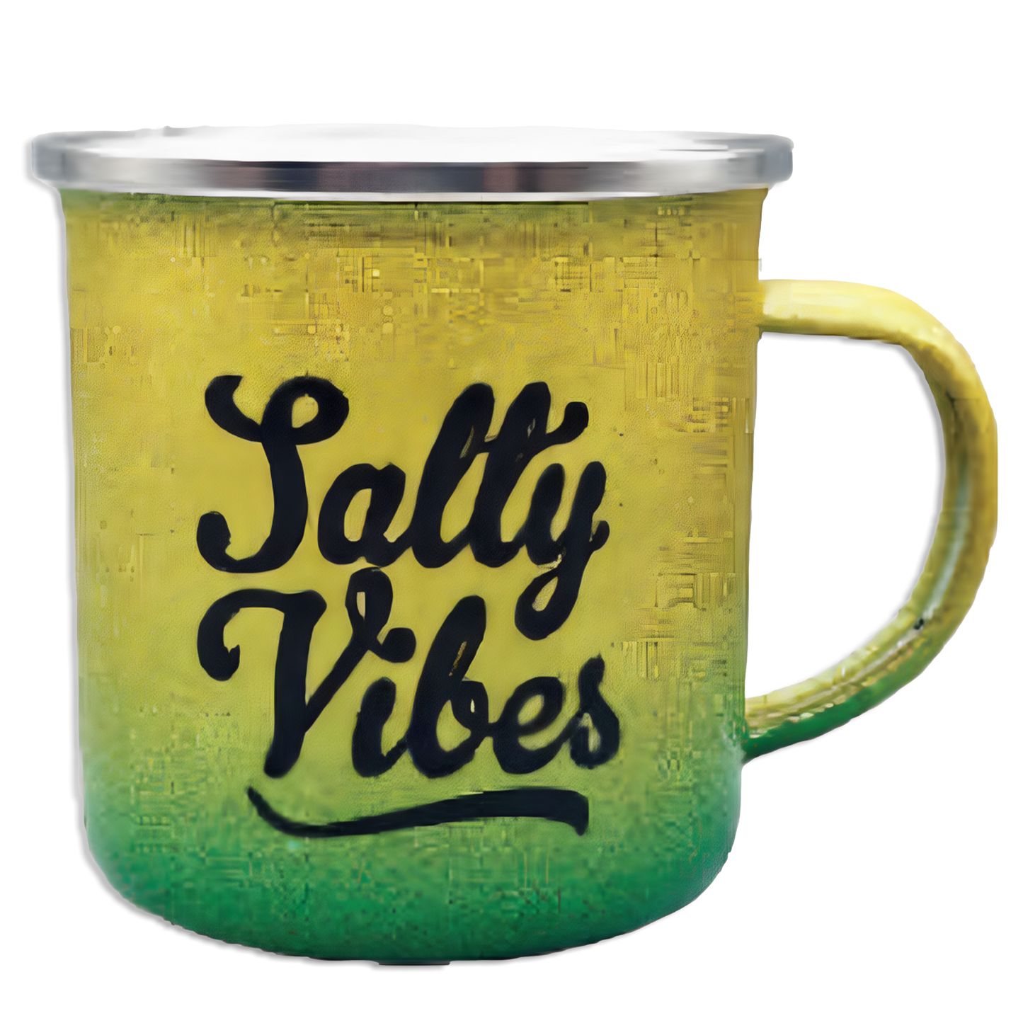 "Salty Vibes" Glitter Enamel Mug