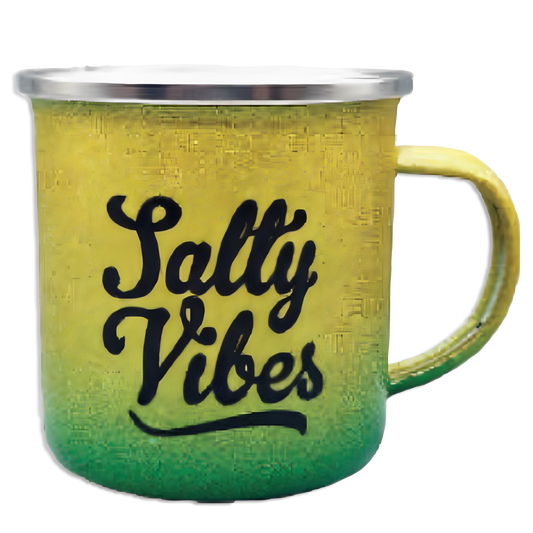 "Salty Vibes" Glitter Enamel Mug