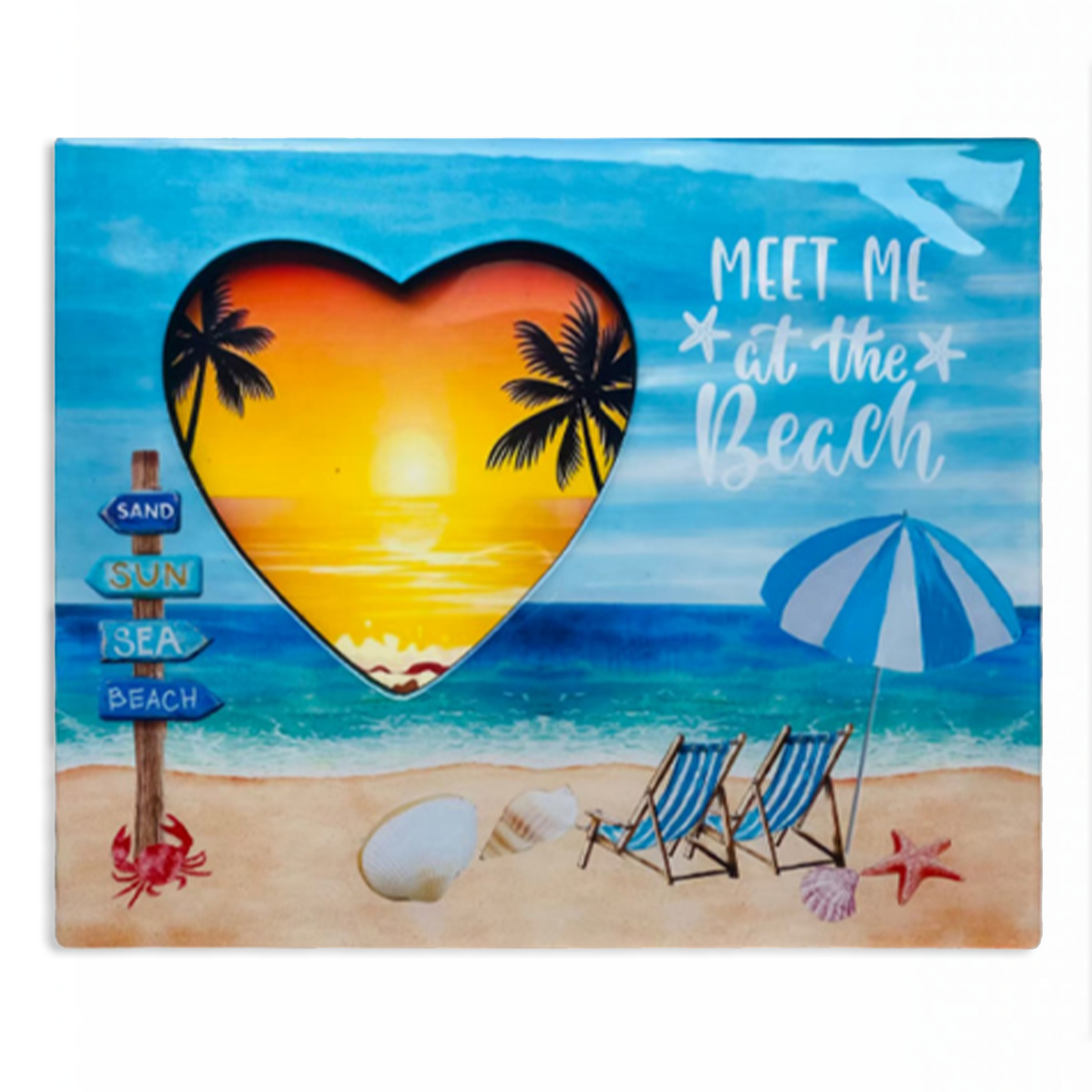 Beach-Themed Wood Epoxy Picture Frame