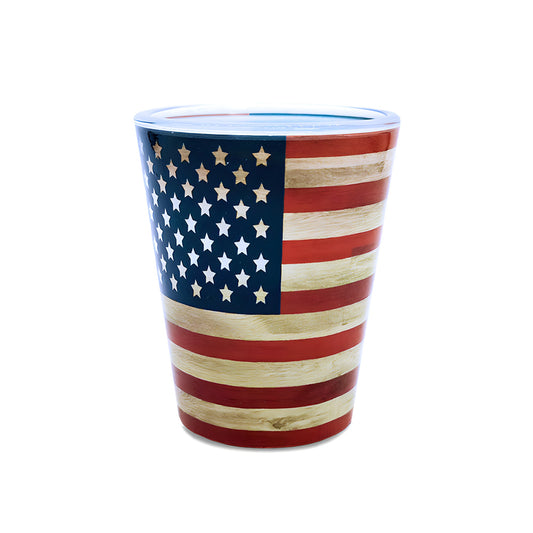 Engraved American Flag Shot Glass 2 Oz