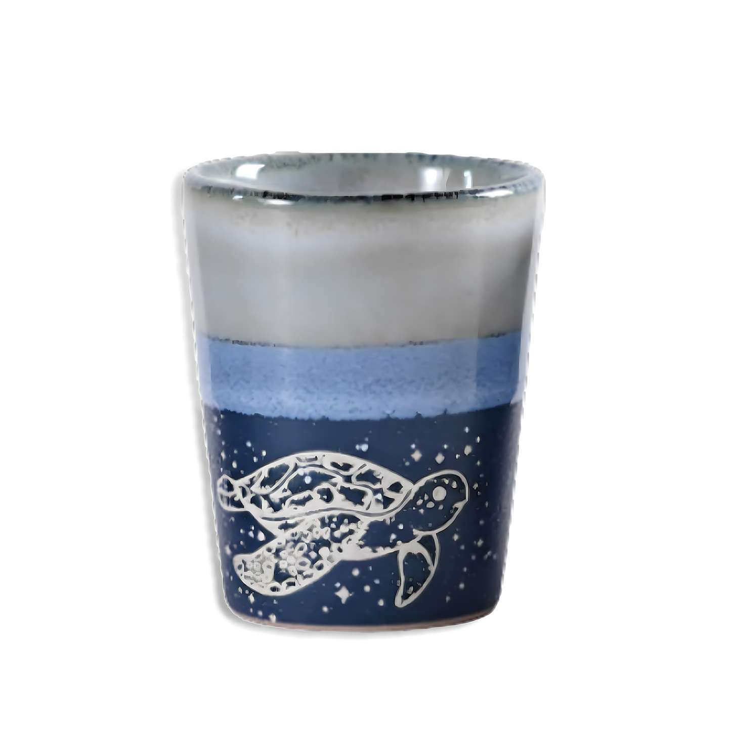 Glazed Engraved Turtle Shot Glass 2 Oz