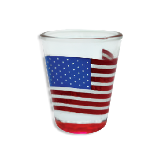 Engraved USA Flag Shot Glass 2 Oz