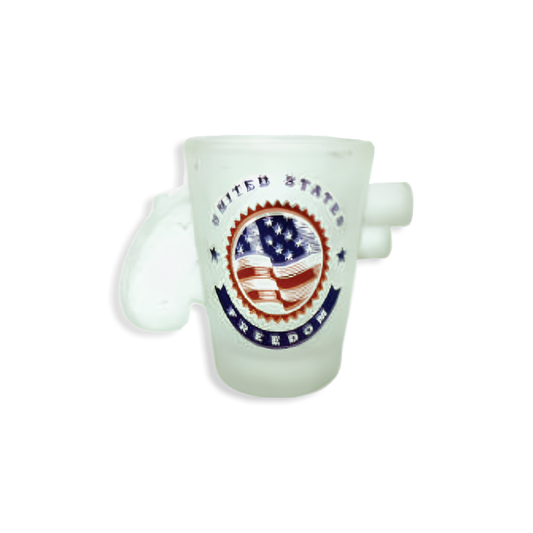 USA Flag Gun Shot Glass 2 Oz